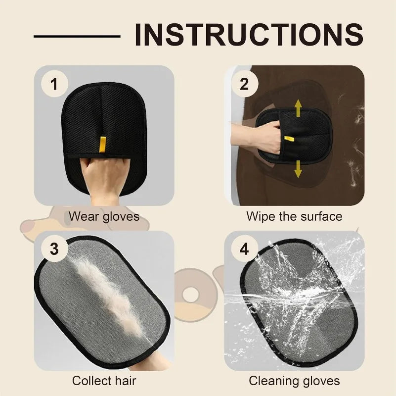 Pet Grooming Glove — Gentle Hair Remover for Dogs, Cats & Long-Haired Pets