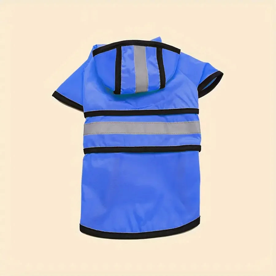 Reflective Dog Raincoat — Waterproof Hooded Jacket with Reflective Strips for Safe Rainy Walks