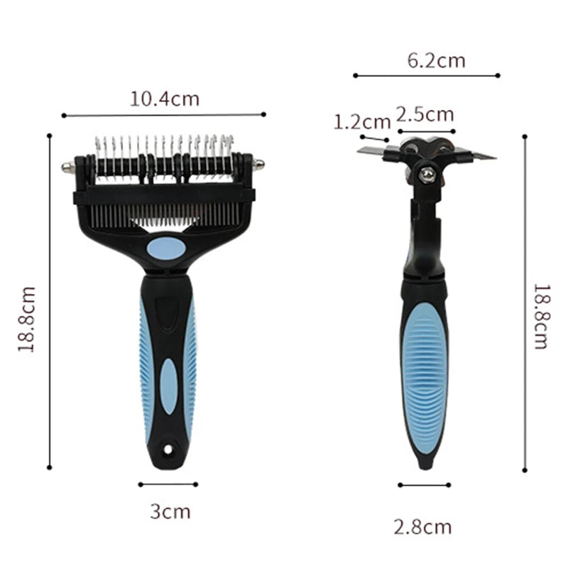 3-in-1 Pro Deshedding Brush — Self-Cleaning Pet Hair Remover & Grooming Comb for Dogs & Cats