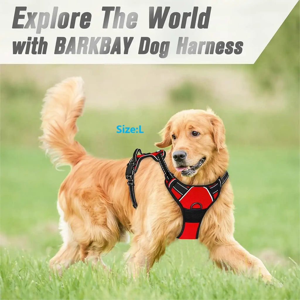 No-Pull Dog Harness — Adjustable Padded Vest with Reflective Strap & Control Handle