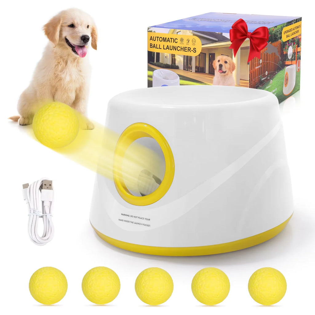Automatic Dog Ball Launcher — Hands-Free Interactive Fetch Machine with Adjustable Distance