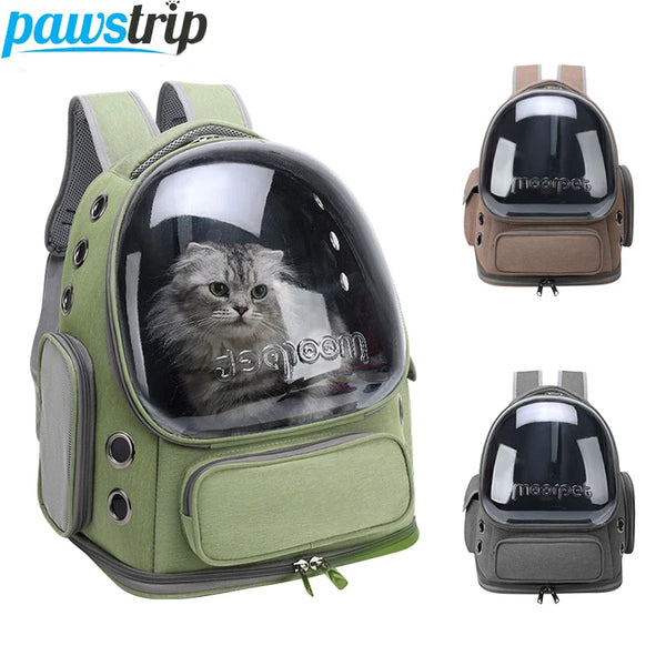 Cat Backpack Carrier with Bubble Window — Ventilated Astronaut Travel Bag