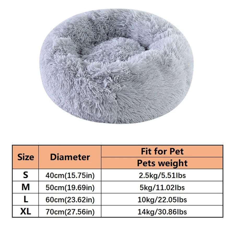 Calming Donut Bed for Dogs & Cats — Anti-Anxiety Fluffy Cloud Pet Bed