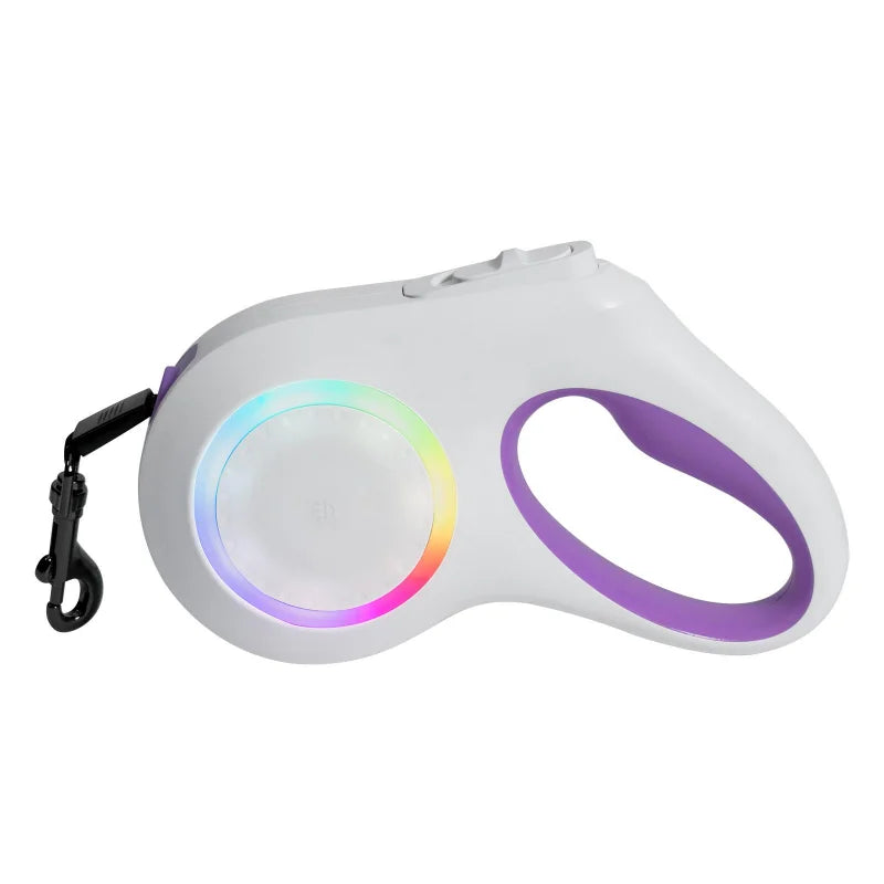 Rechargeable LED Retractable Dog Leash — Bright Light for Safe Night Walks
