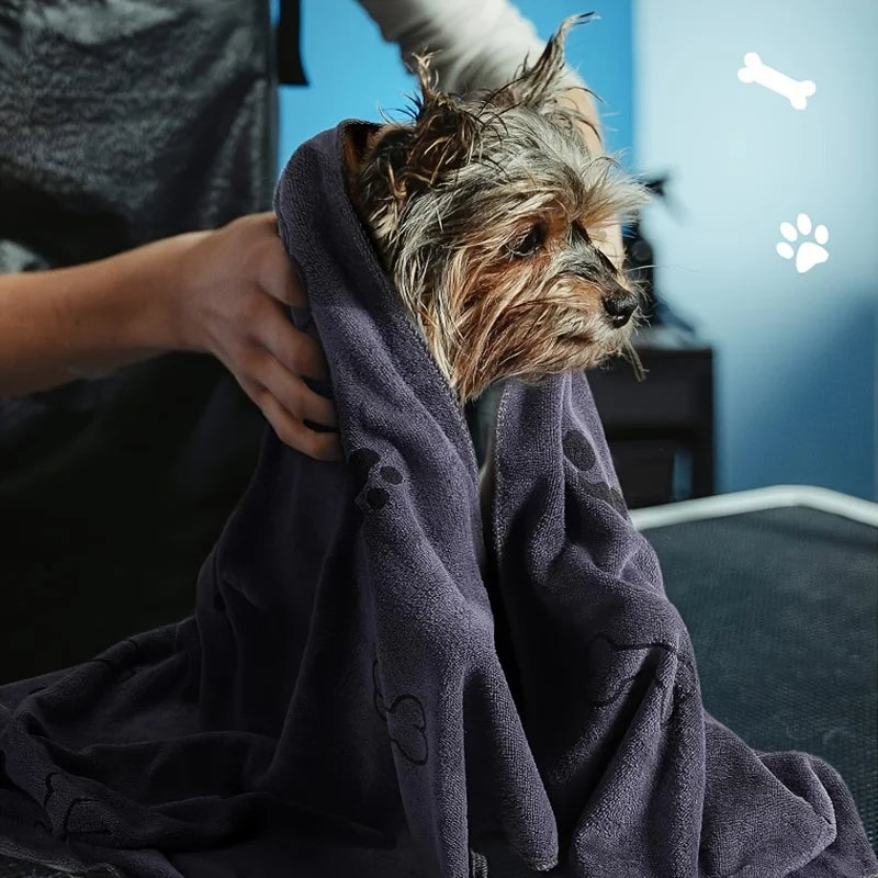 Pet Drying Robe — Super Absorbent Microfiber Bathrobe for Dogs After Bath or Rain