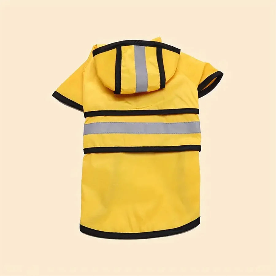 Reflective Dog Raincoat — Waterproof Hooded Jacket with Reflective Strips for Safe Rainy Walks