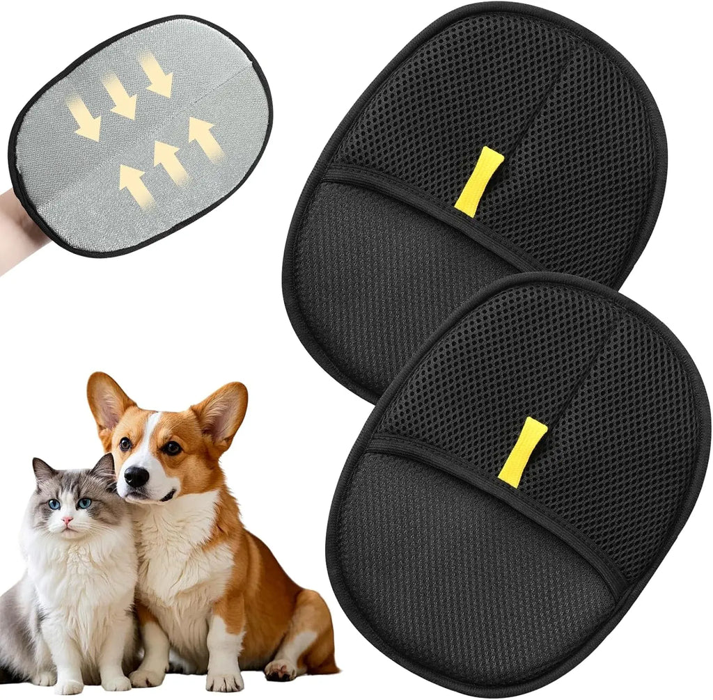 Pet Grooming Glove — Gentle Hair Remover for Dogs, Cats & Long-Haired Pets