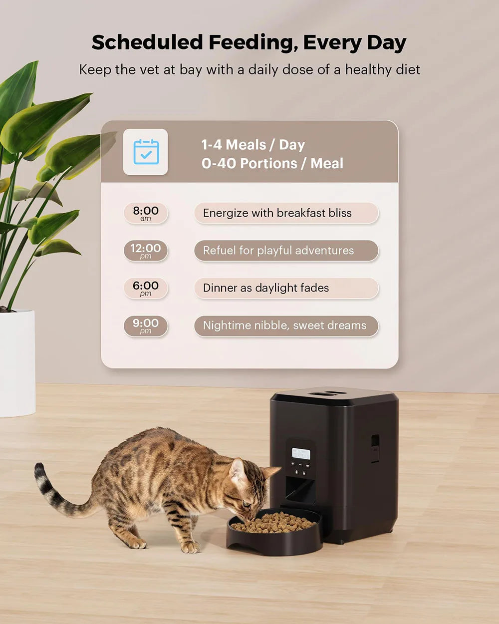 Smart WiFi Automatic Cat Feeder — Timed Meal Dispenser with App Control