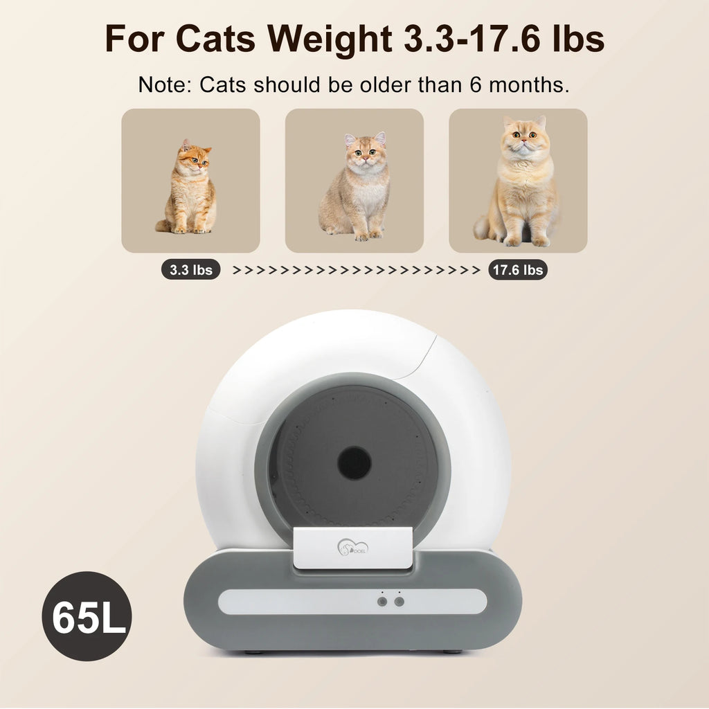 Smart Self-Cleaning Cat Litter Box — WiFi App Control with Odor Removal
