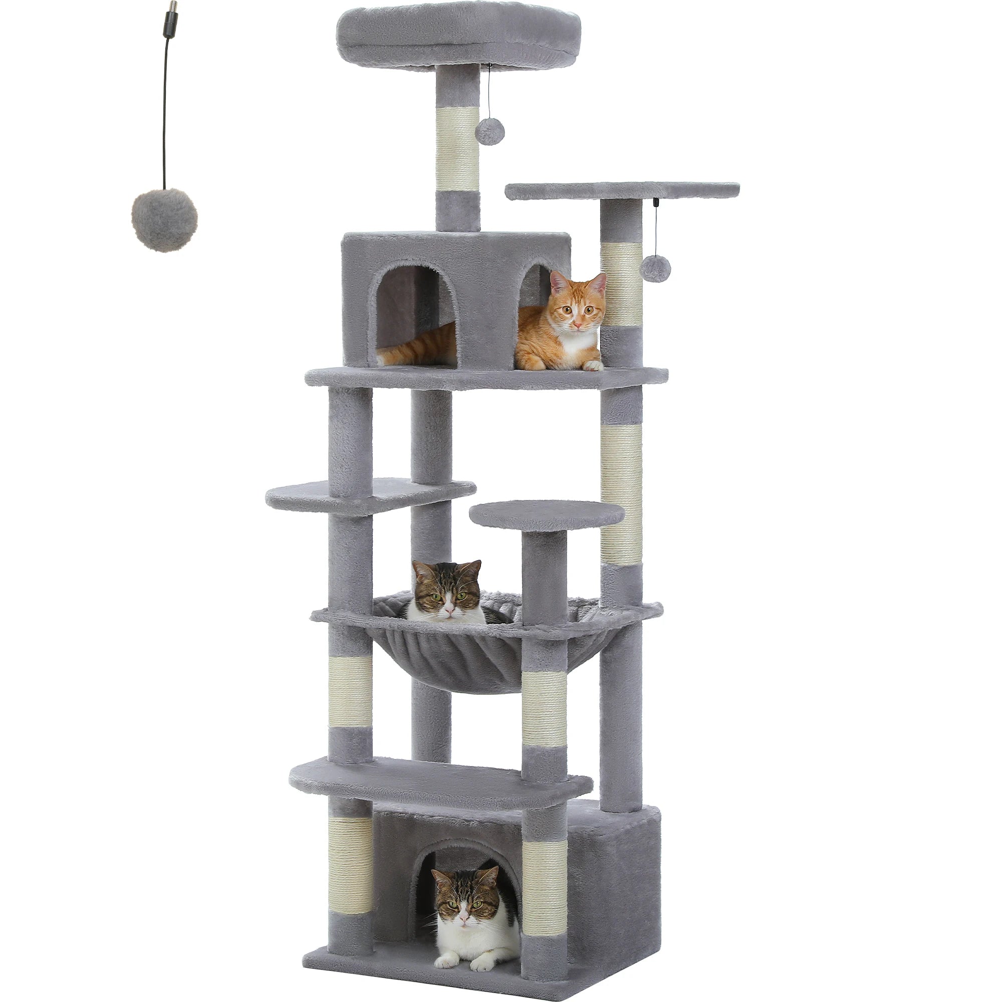 Multi-Level Cat Tree Tower — Premium Sisal Scratching Posts with Cosy Hideaway & Perches (1.36m or 1.84m)