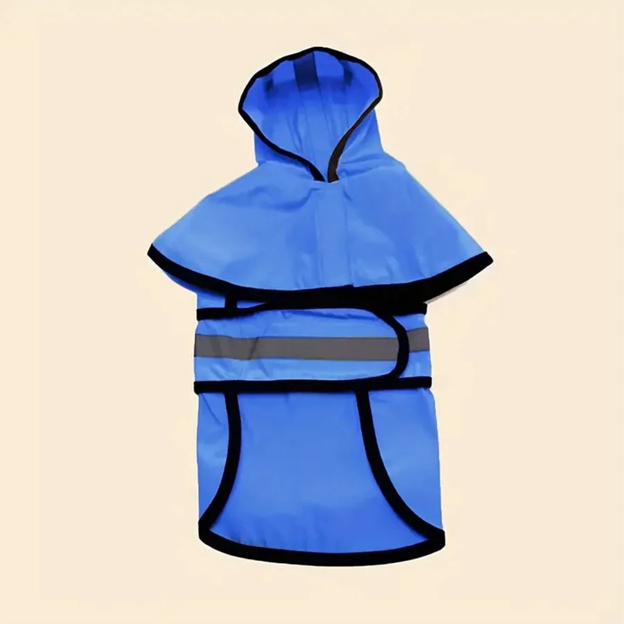 Reflective Dog Raincoat — Waterproof Hooded Jacket with Reflective Strips for Safe Rainy Walks