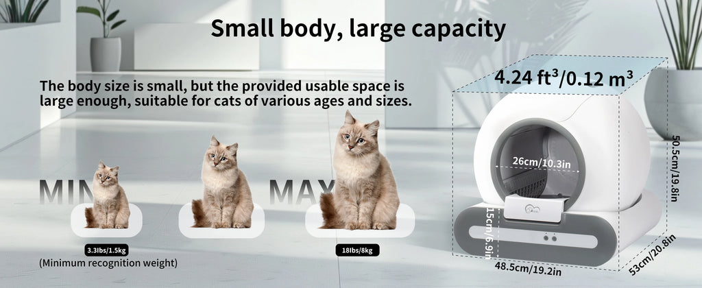 Smart Self-Cleaning Cat Litter Box — WiFi App Control with Odor Removal