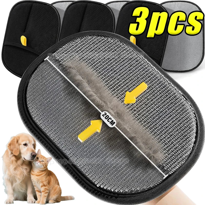 Pet Grooming Glove — Gentle Hair Remover for Dogs, Cats & Long-Haired Pets