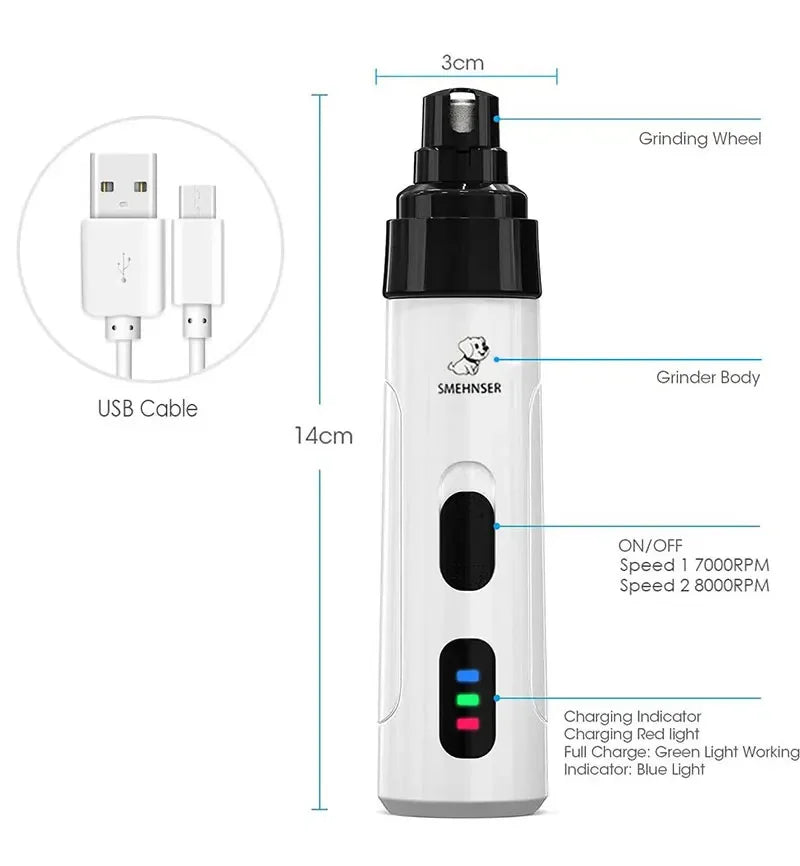 Electric Pet Nail Grinder UK | Quiet & Rechargeable | MimoPets
