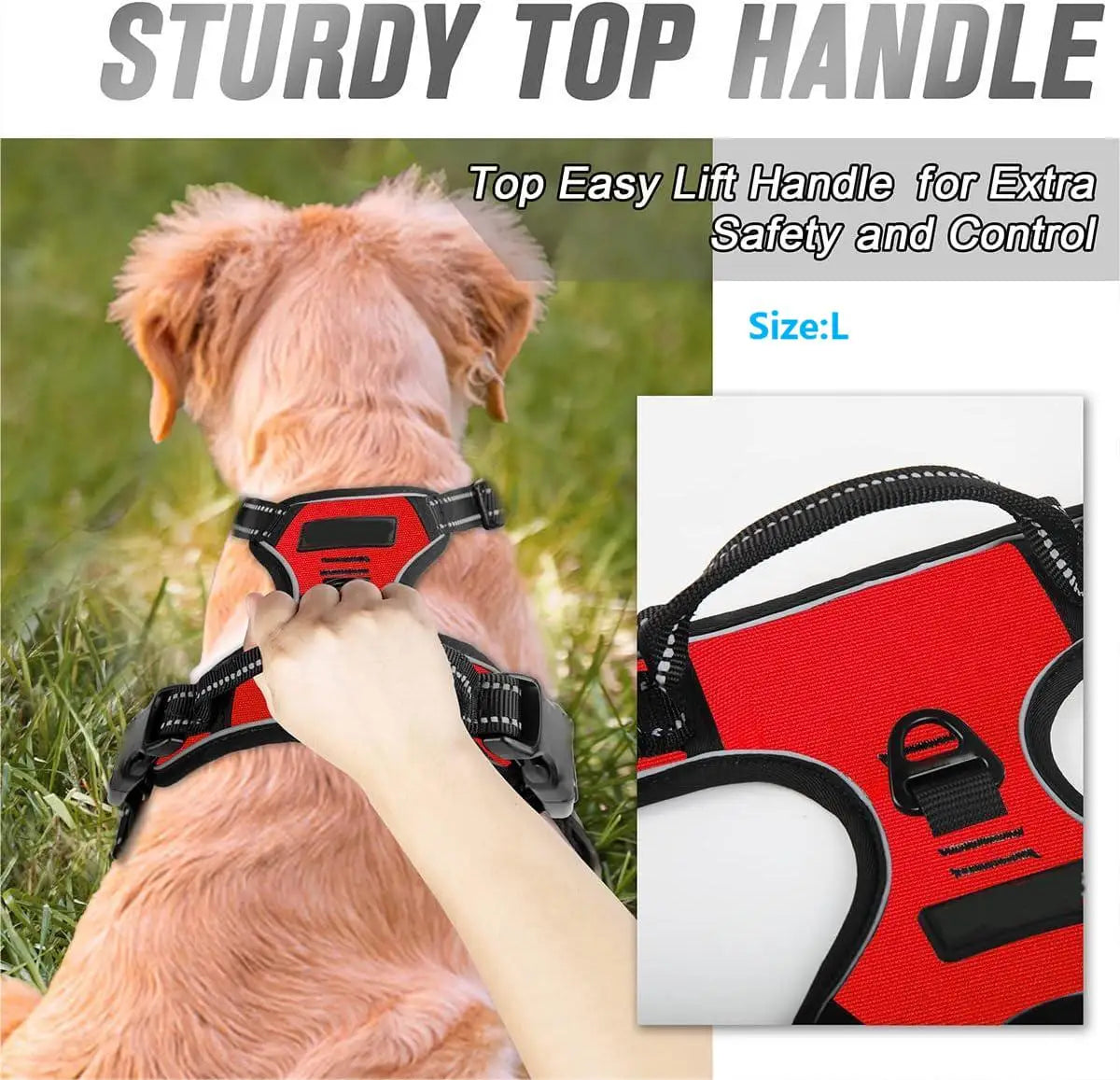 No-Pull Dog Harness — Adjustable Padded Vest with Reflective Strap & Control Handle
