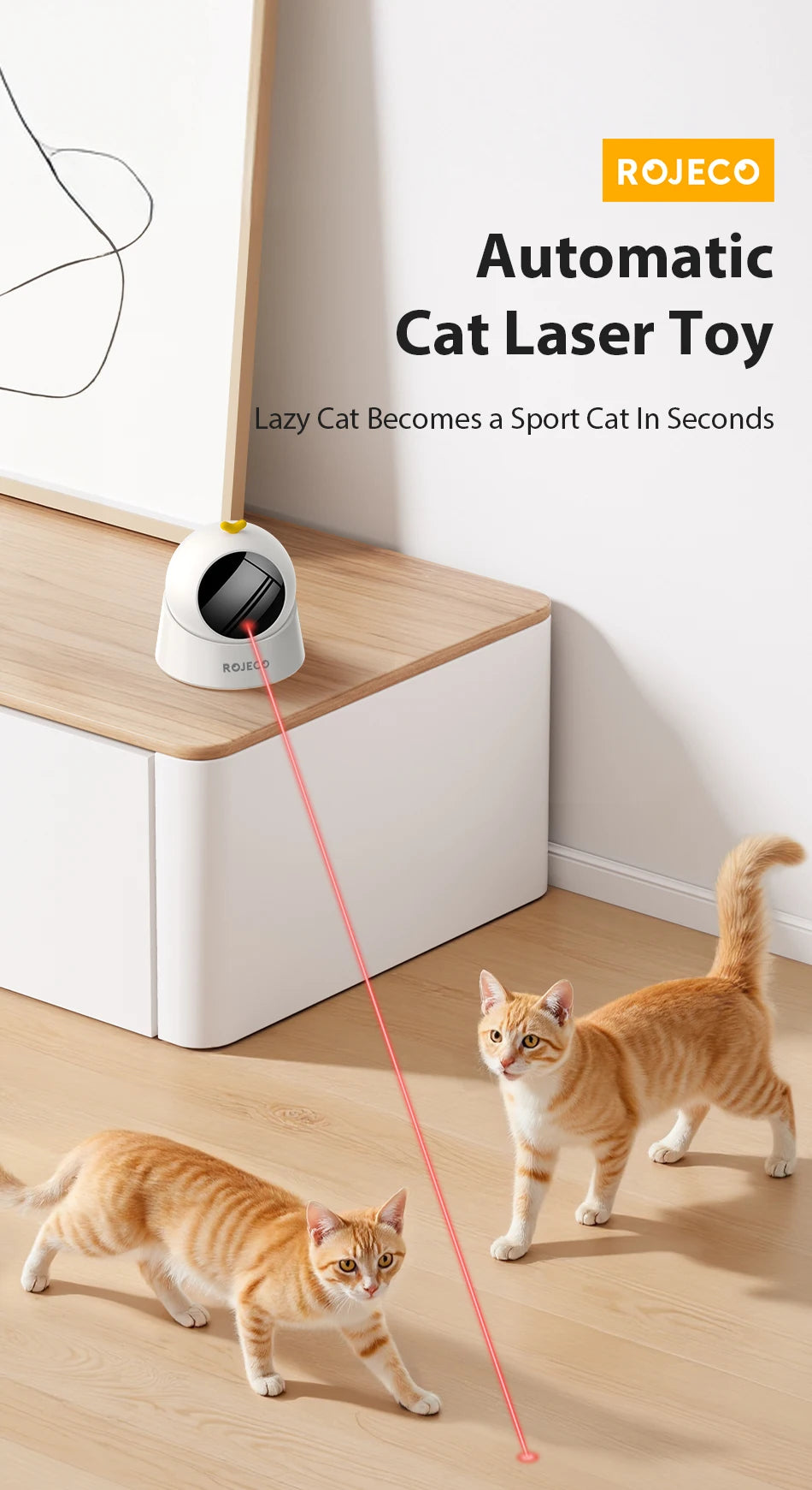 Automatic Interactive Laser Toy for Cats — Hands-Free Chase & Play