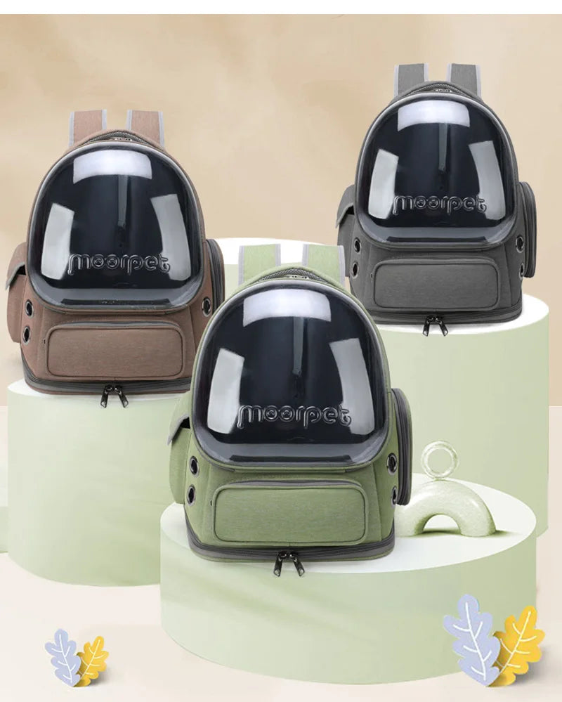 Cat Backpack Carrier with Bubble Window — Ventilated Astronaut Travel Bag