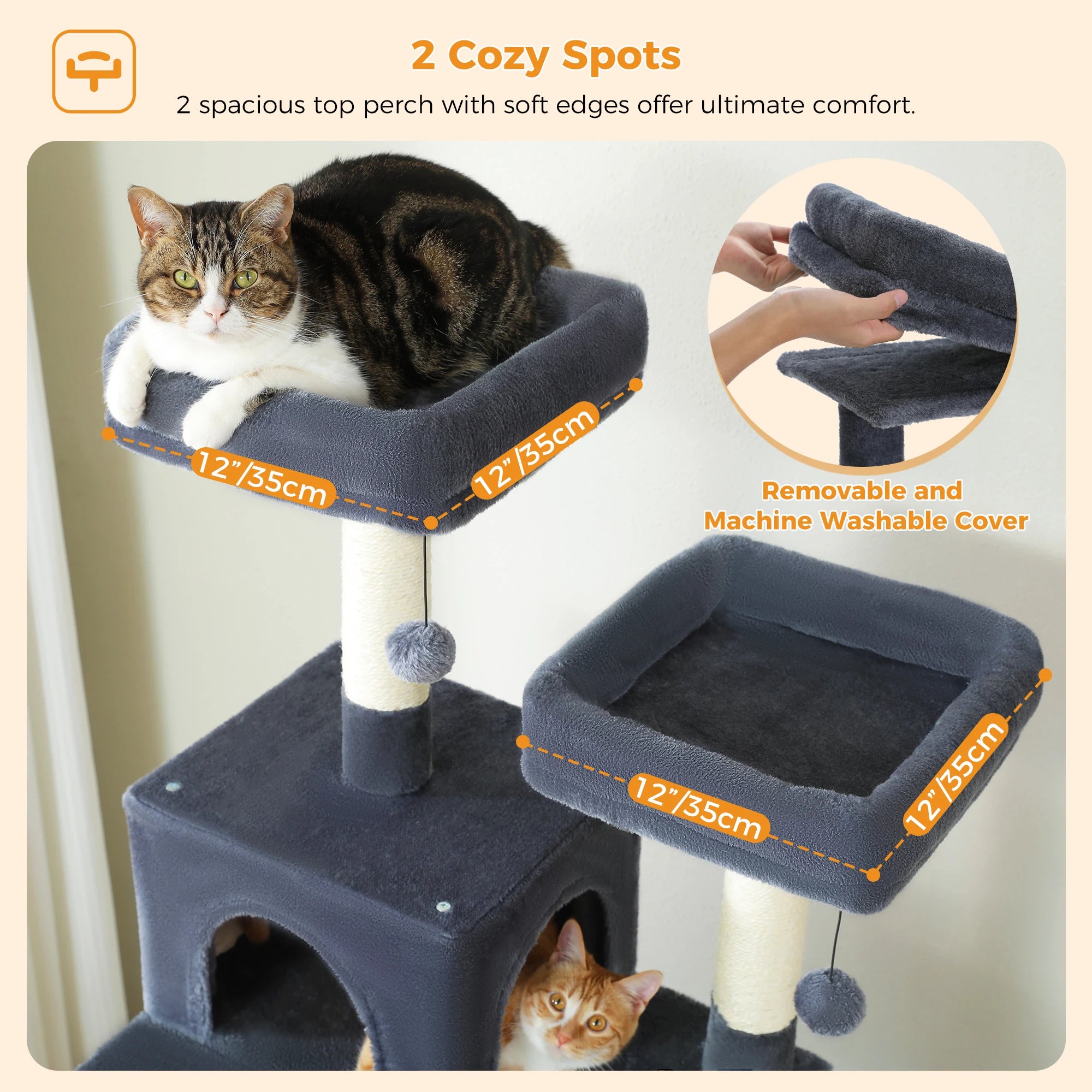Multi-Level Cat Tree Tower — Premium Sisal Scratching Posts with Cosy Hideaway & Perches (1.36m or 1.84m)