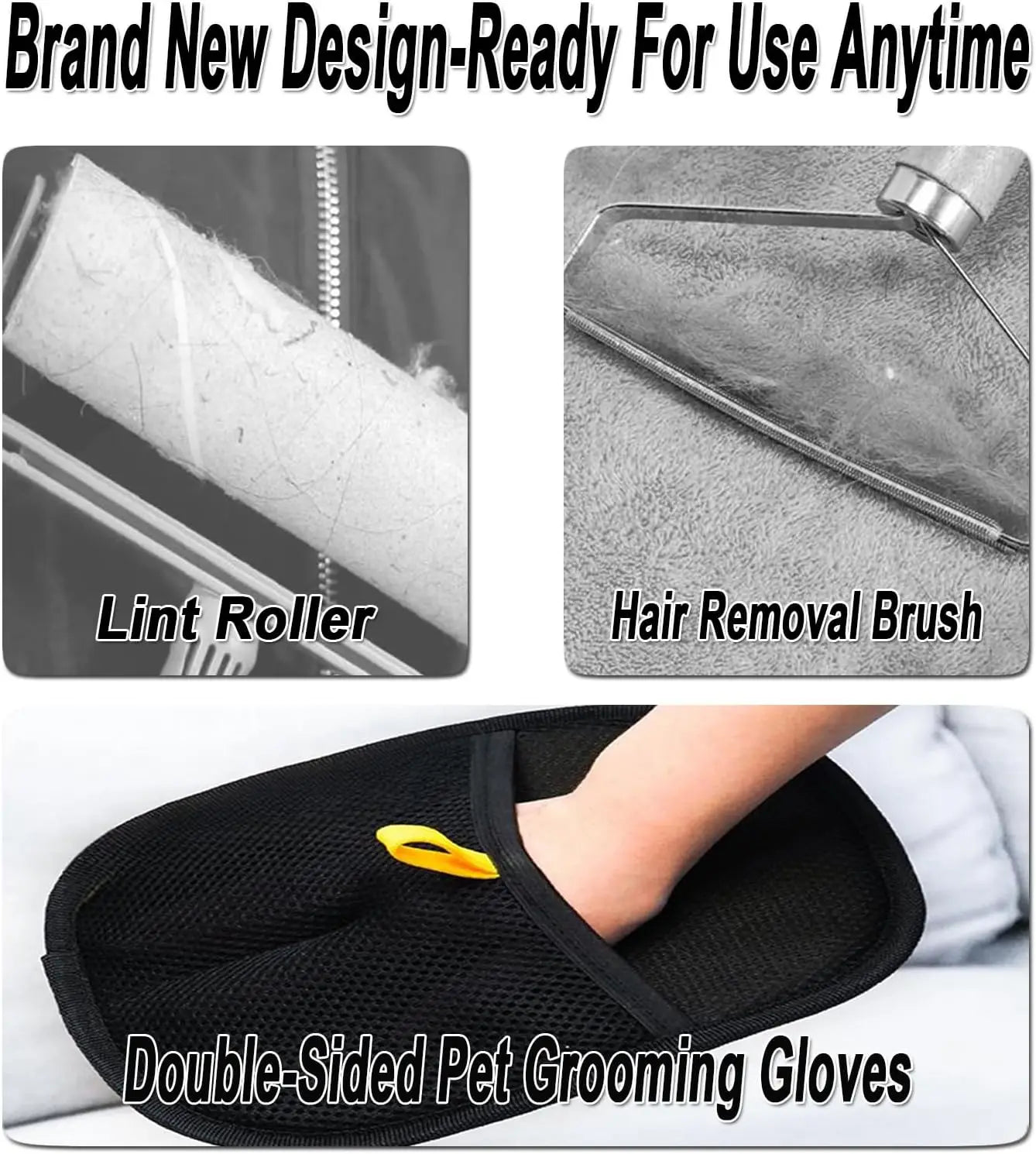 Pet Grooming Glove — Gentle Hair Remover for Dogs, Cats & Long-Haired Pets