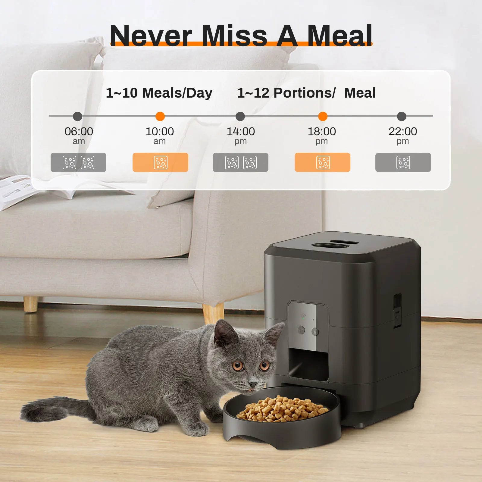 Smart WiFi Automatic Cat Feeder — Timed Meal Dispenser with App Control