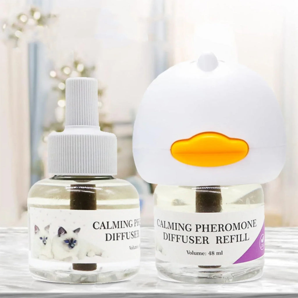 Calming Pheromone Diffuser Kit for Pets — Anti-Anxiety Stress Relief with 2 Refills Included