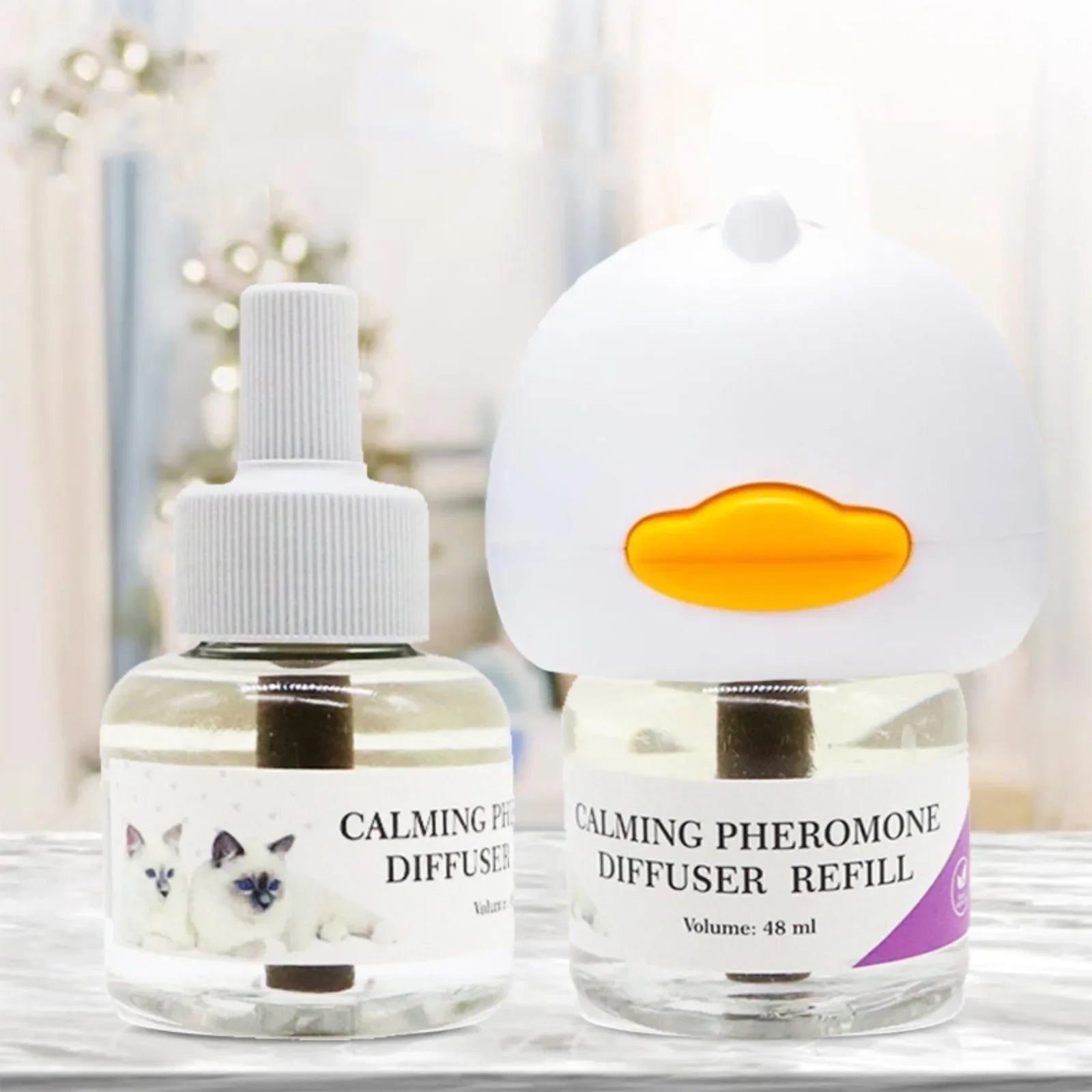 Calming Pheromone Diffuser Kit for Pets — Anti-Anxiety Stress Relief with 2 Refills Included