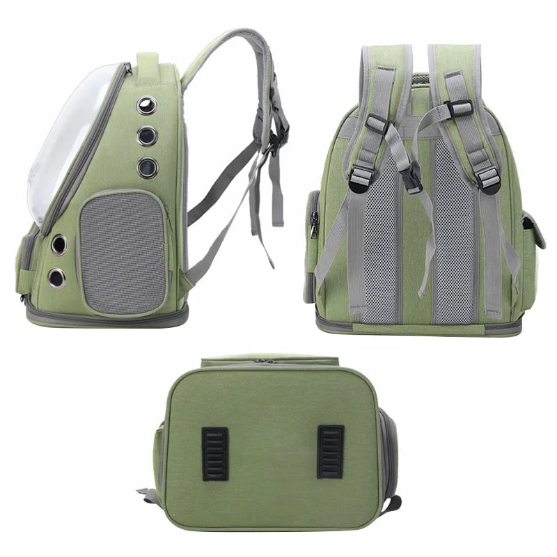 Cat Backpack Carrier with Bubble Window — Ventilated Astronaut Travel Bag