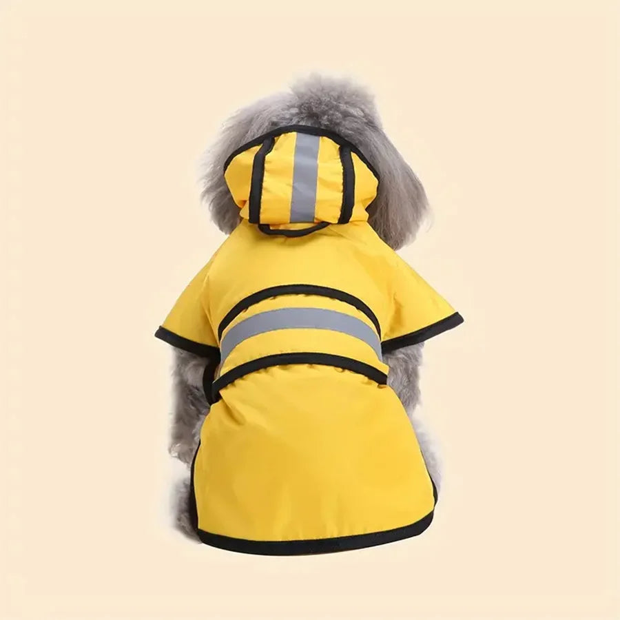 Reflective Dog Raincoat — Waterproof Hooded Jacket with Reflective Strips for Safe Rainy Walks