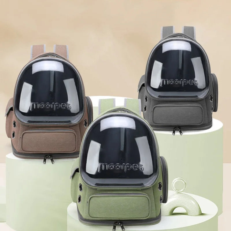 Cat Backpack Carrier with Bubble Window — Ventilated Astronaut Travel Bag
