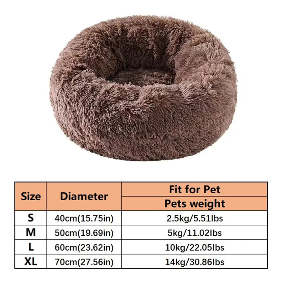 Calming Donut Bed for Dogs & Cats — Anti-Anxiety Fluffy Cloud Pet Bed