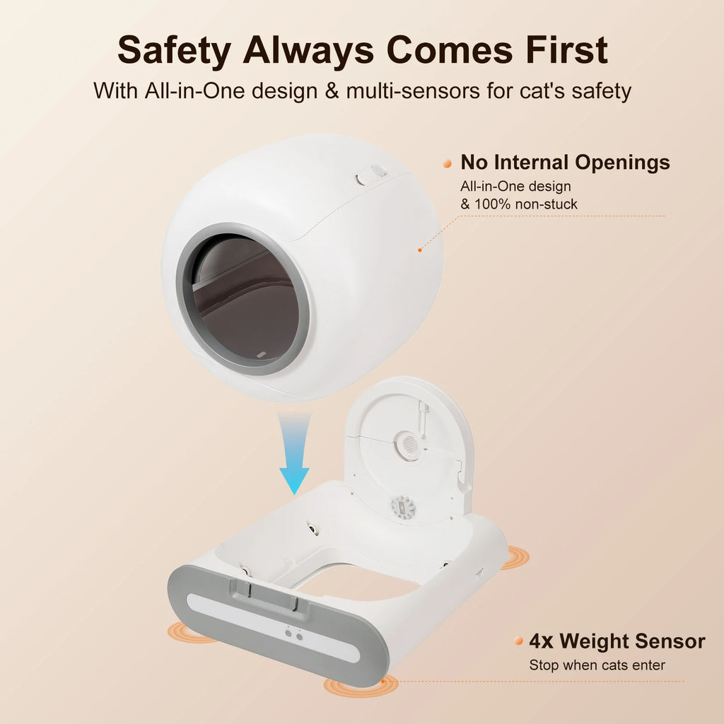 Smart Self-Cleaning Cat Litter Box — WiFi App Control with Odor Removal