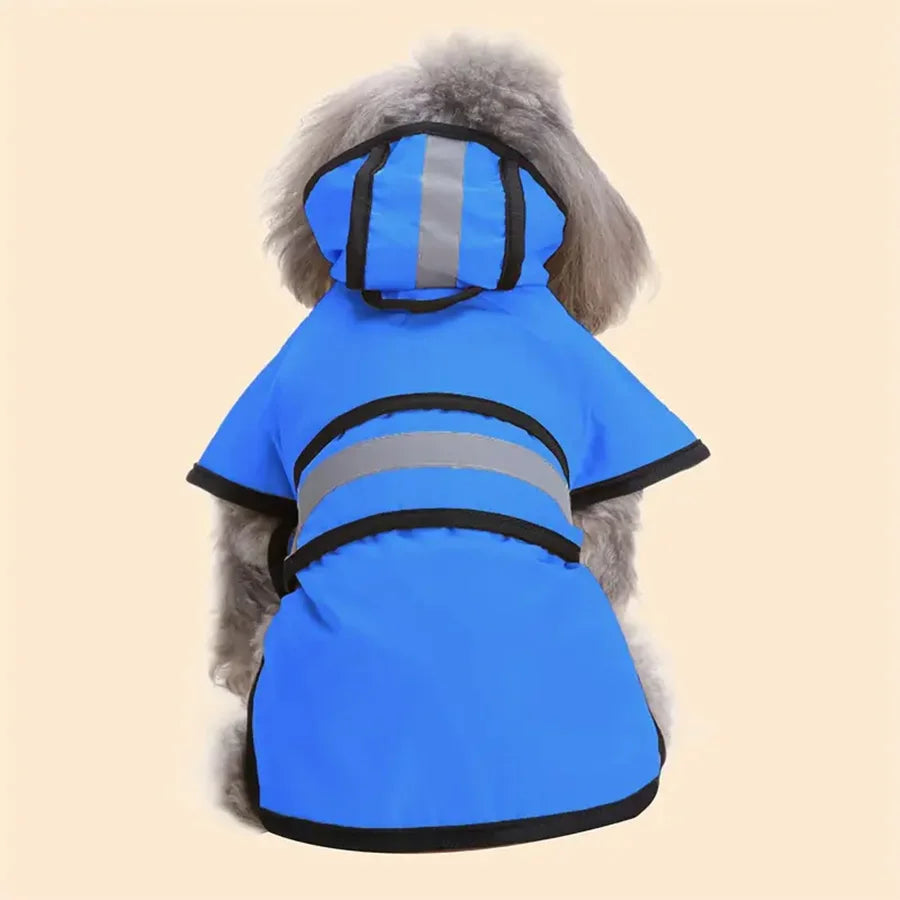 Reflective Dog Raincoat — Waterproof Hooded Jacket with Reflective Strips for Safe Rainy Walks