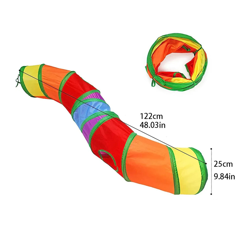 Foldable Pet Tunnel — Interactive Crinkle Play Tube for Cats, Kittens & Rabbits