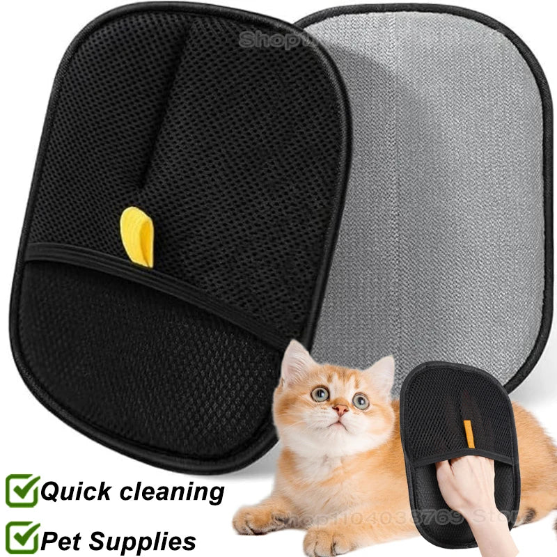 Pet Grooming Glove — Gentle Hair Remover for Dogs, Cats & Long-Haired Pets