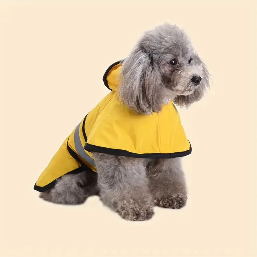 Reflective Dog Raincoat — Waterproof Hooded Jacket with Reflective Strips for Safe Rainy Walks