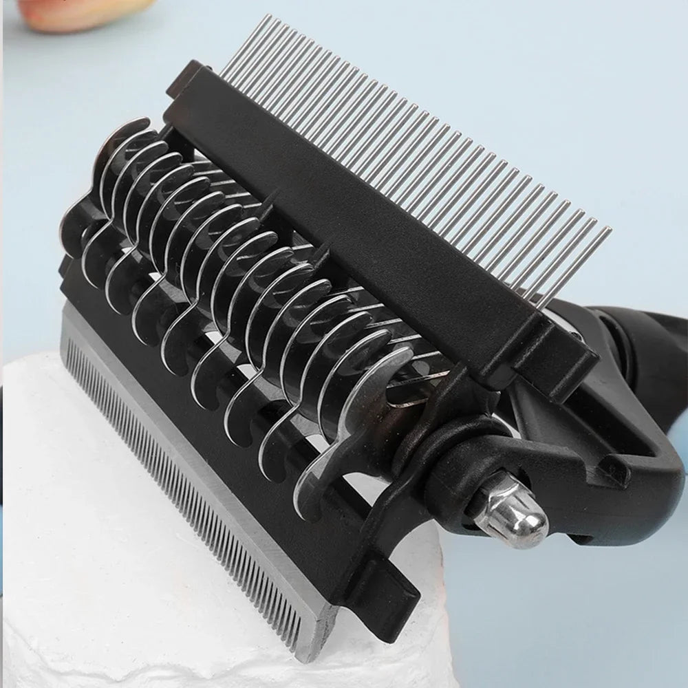 3-in-1 Pro Deshedding Brush — Self-Cleaning Pet Hair Remover & Grooming Comb for Dogs & Cats