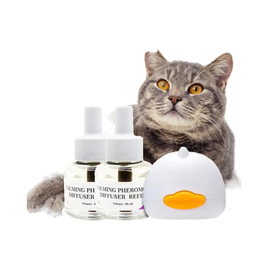 Calming Pheromone Diffuser Kit for Pets — Anti-Anxiety Stress Relief with 2 Refills Included