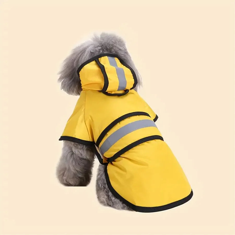 Reflective Dog Raincoat — Waterproof Hooded Jacket with Reflective Strips for Safe Rainy Walks
