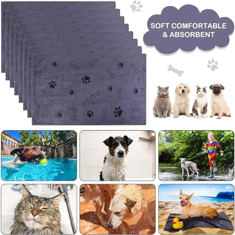 Pet Drying Robe — Super Absorbent Microfiber Bathrobe for Dogs After Bath or Rain