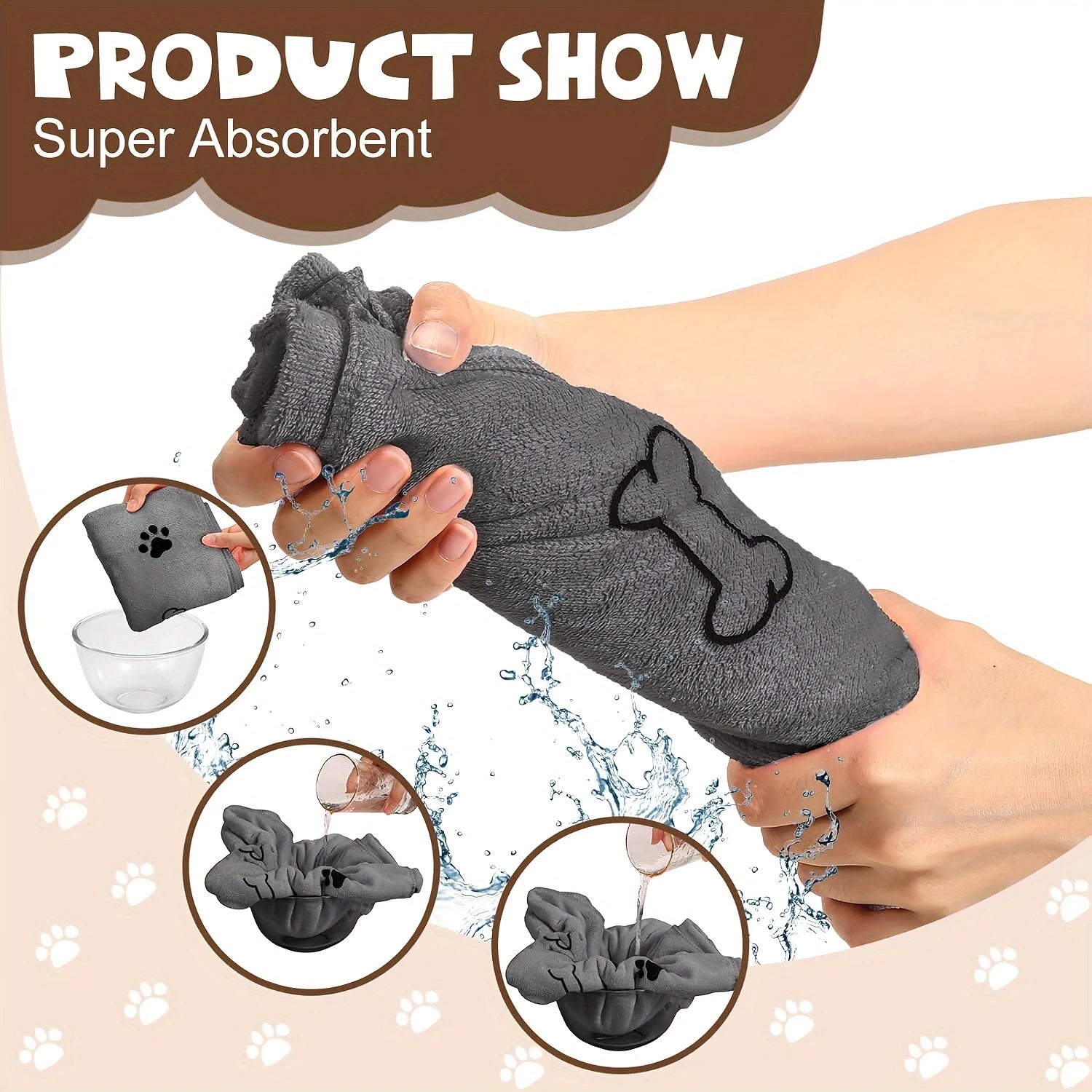 Pet Drying Robe — Super Absorbent Microfiber Bathrobe for Dogs After Bath or Rain