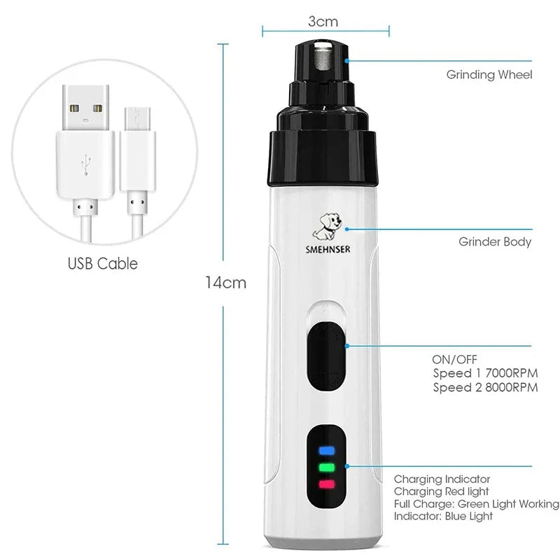 Electric Pet Nail Grinder UK | Quiet & Rechargeable | MimoPets