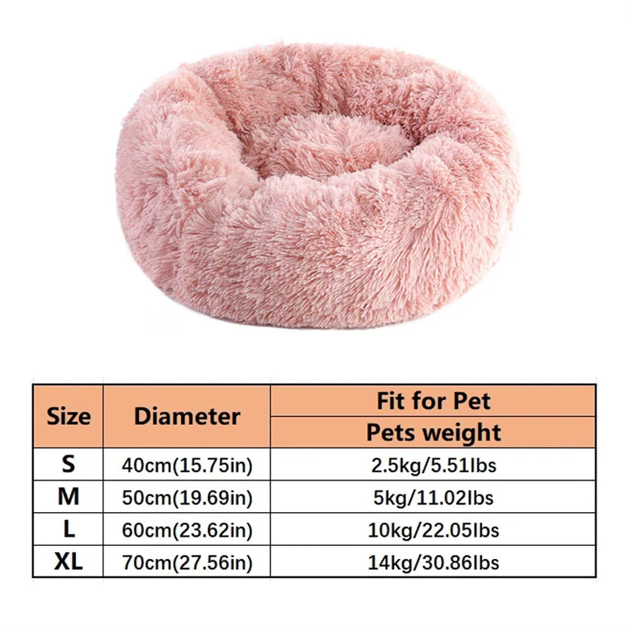 Calming Donut Bed for Dogs & Cats — Anti-Anxiety Fluffy Cloud Pet Bed