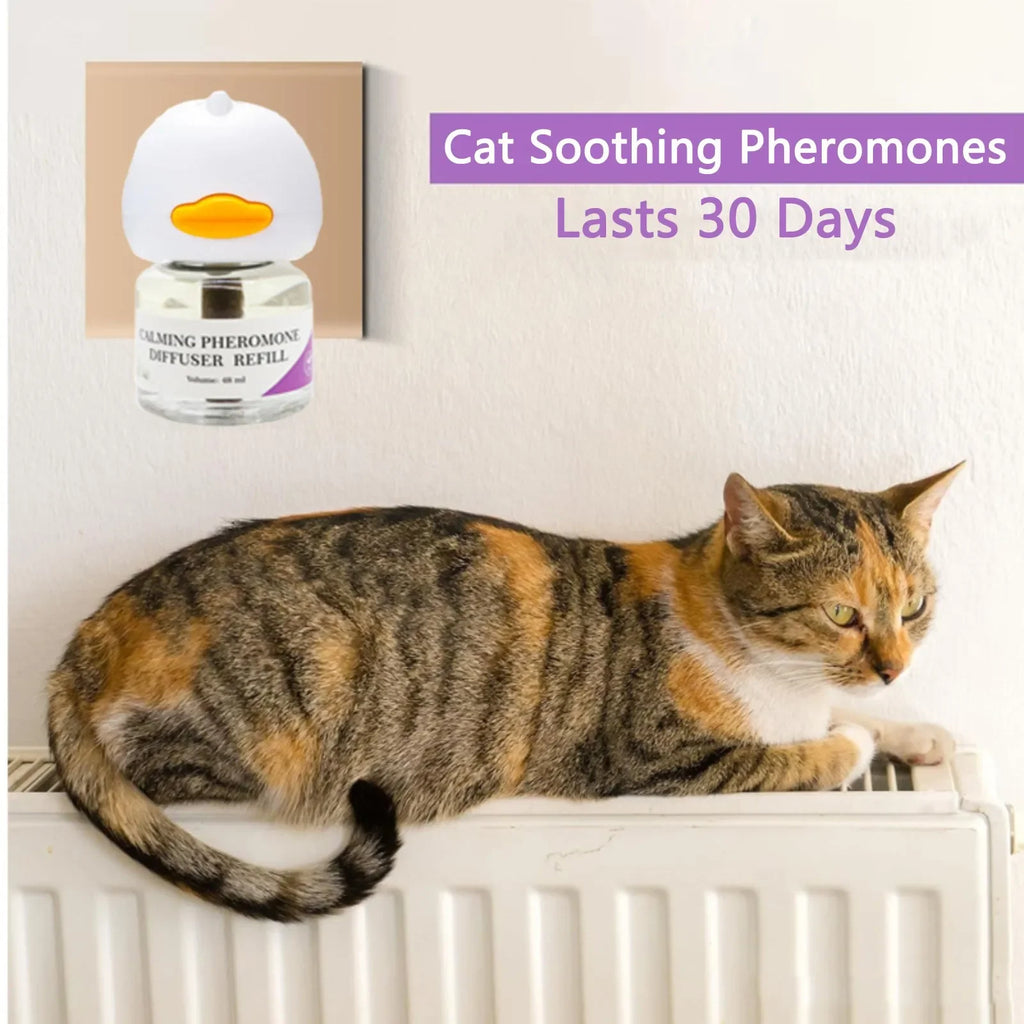 Calming Pheromone Diffuser Kit for Pets — Anti-Anxiety Stress Relief with 2 Refills Included