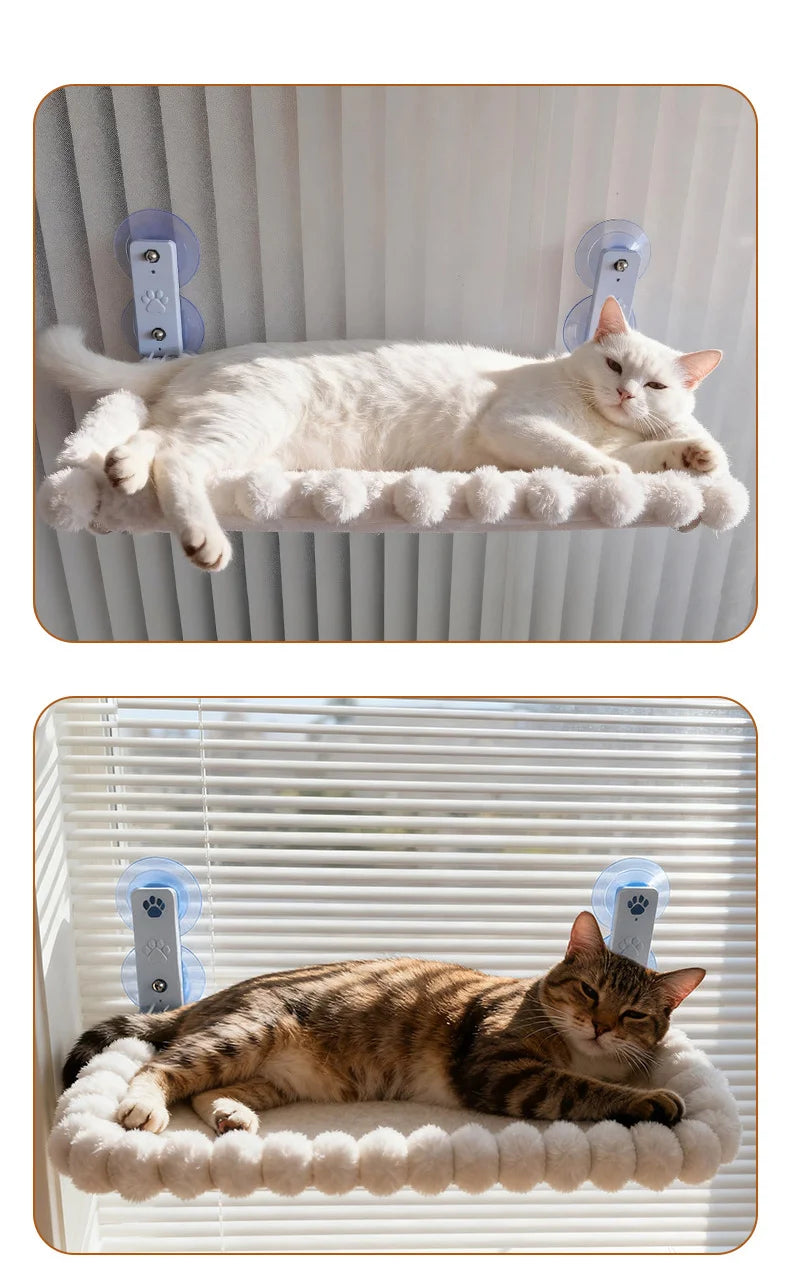 Cat Window Perch Hammock — Plush Suction Cup Bed for Sunny Naps & Bird Watching