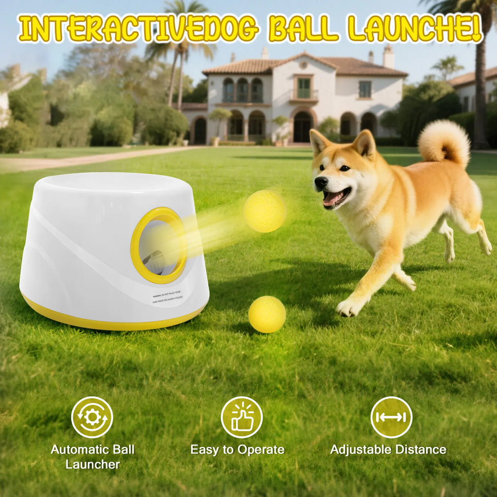 Automatic Dog Ball Launcher — Hands-Free Interactive Fetch Machine with Adjustable Distance