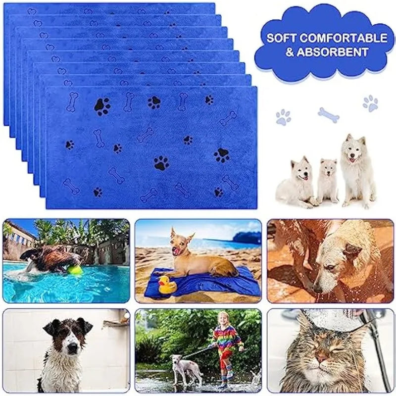 Pet Drying Robe — Super Absorbent Microfiber Bathrobe for Dogs After Bath or Rain