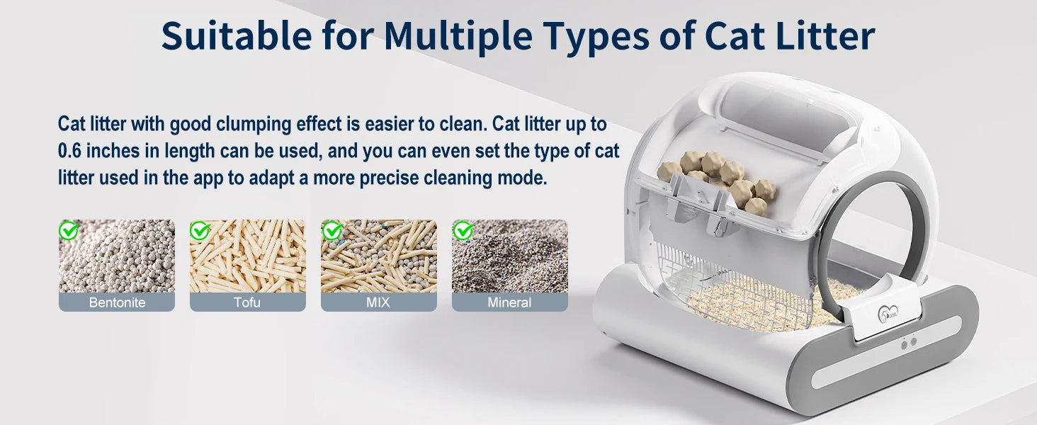 Smart Self-Cleaning Cat Litter Box — WiFi App Control with Odor Removal