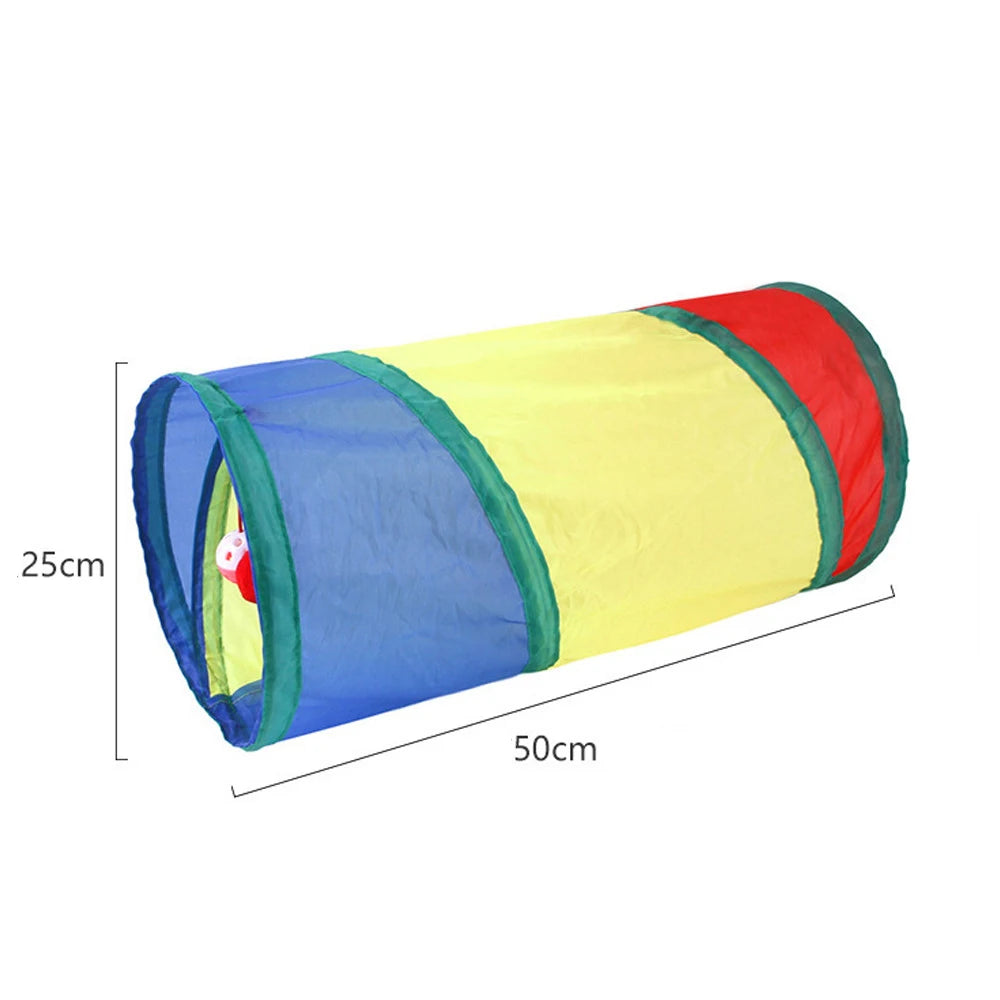 Foldable Pet Tunnel — Interactive Crinkle Play Tube for Cats, Kittens & Rabbits