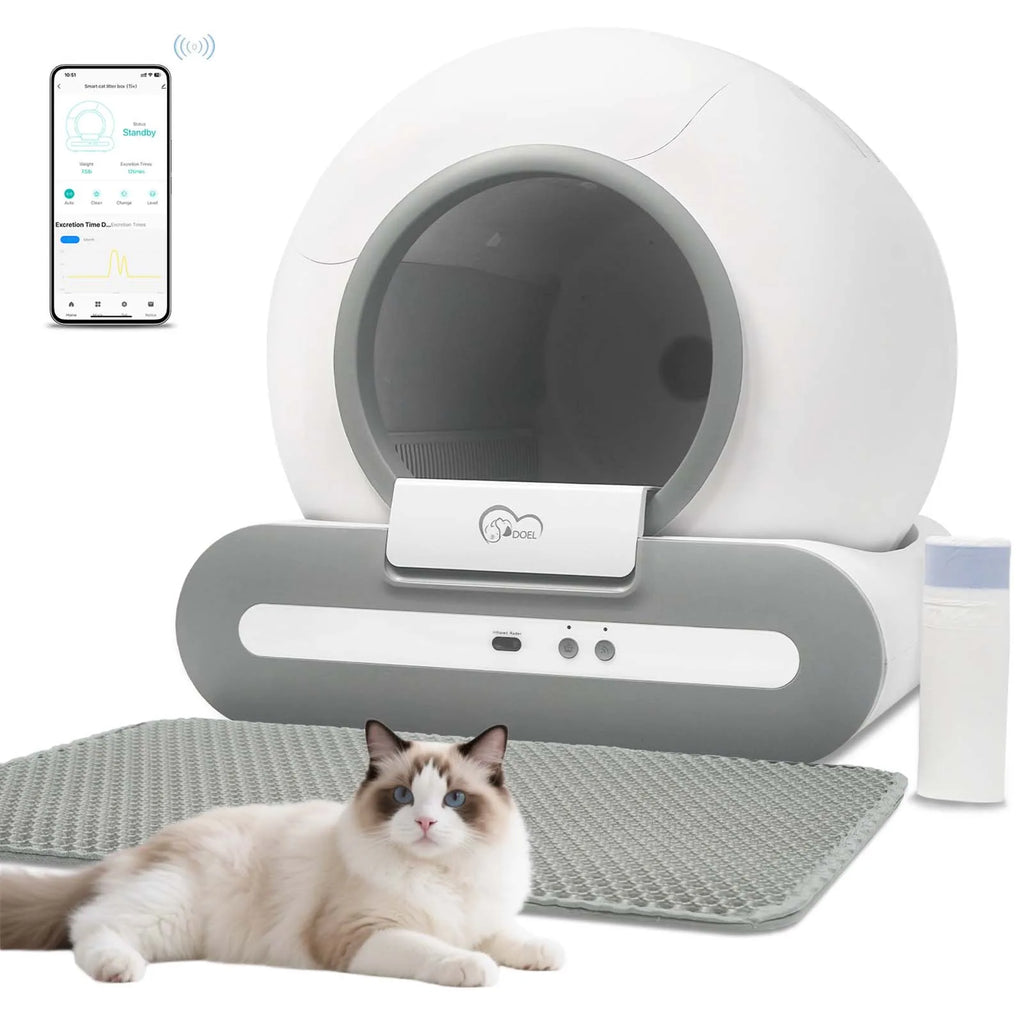 Smart Self-Cleaning Cat Litter Box — WiFi App Control with Odor Removal