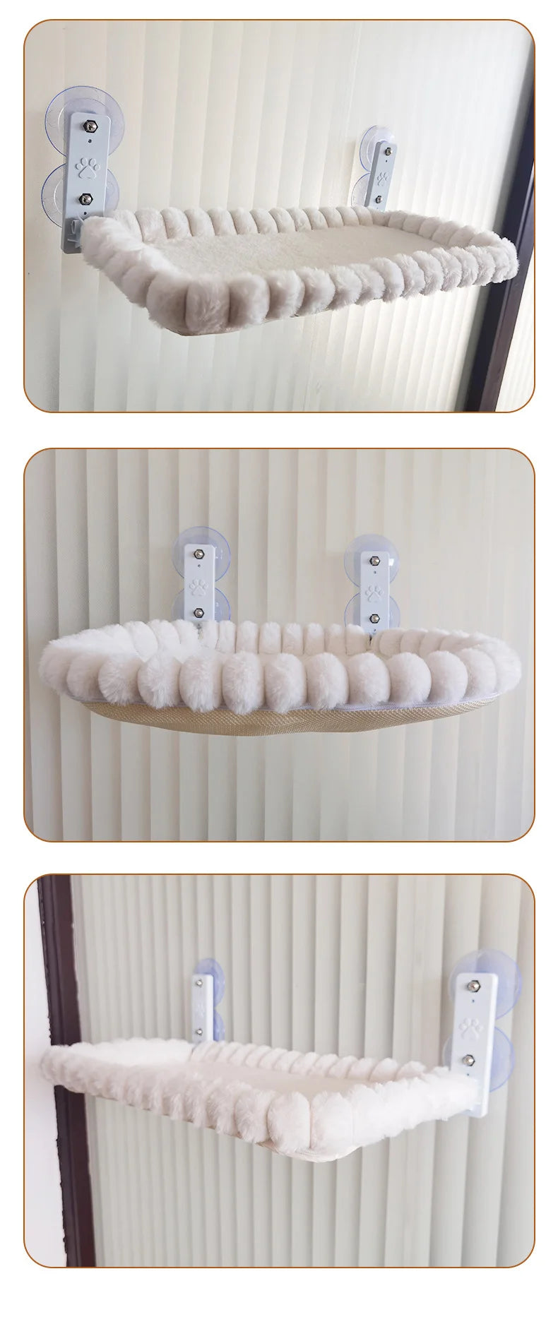 Cat Window Perch Hammock — Plush Suction Cup Bed for Sunny Naps & Bird Watching